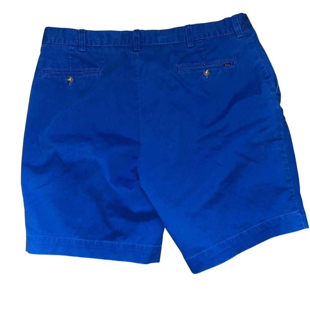 Polo Ralph Lauren Mens Royal Blue Chino‎ Shorts Cotton Twill Size 38 Flat Front